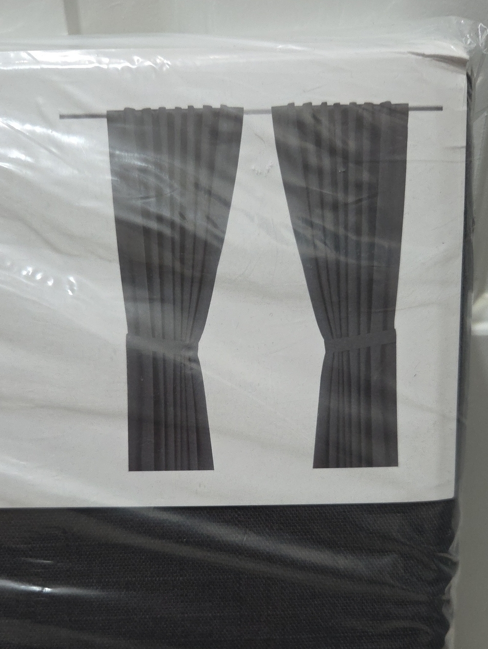 IKEA Coton  Dark Gray  Curtain Panels - Solid Black Drapes